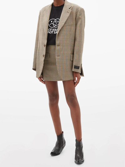 VETEMENTS Cutaway-hem checked wool blazer outlook