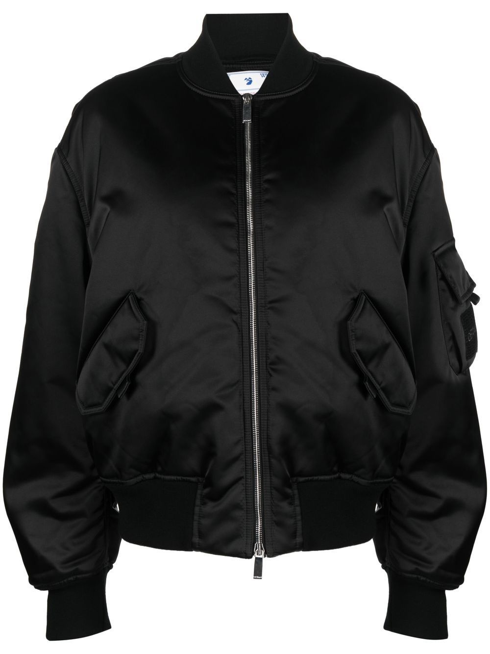 zip-fastening bomber jacket - 1