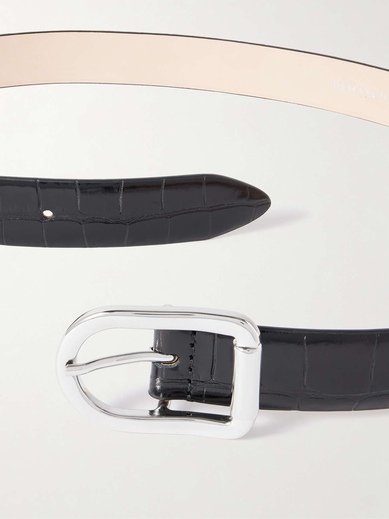 Mija croc-effect leather belt Black - 3