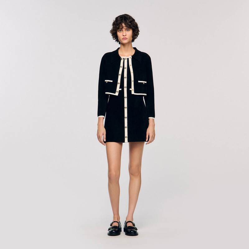 TWO-TONE SHIRT COLLAR CARDIGAN 3