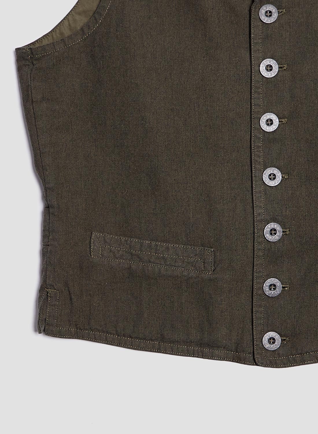 Waistcoat Cotton Broken Twill in Army - 6