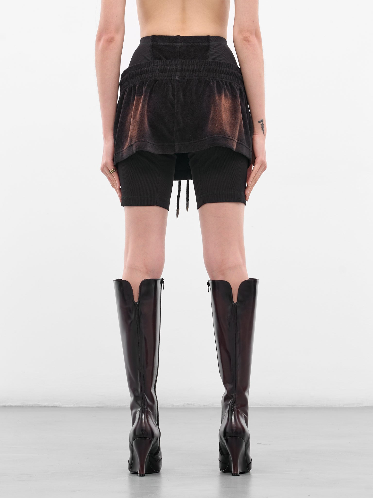 Dark Brown Layered Paris Skort - 3