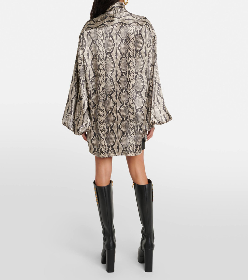 Snake-print tie-detail silk blouse 3