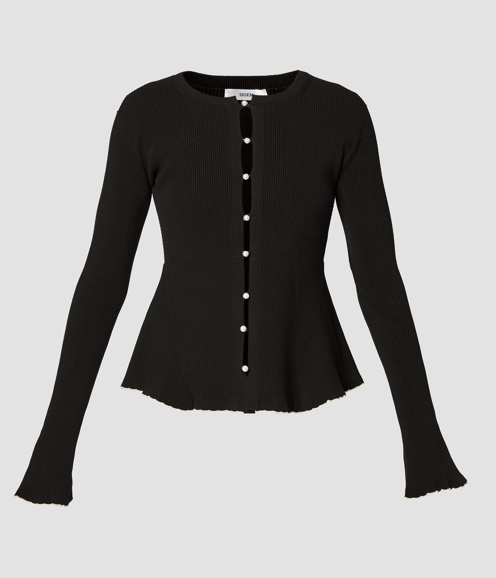 PEPLUM RIBBED CARDIGAN - 2