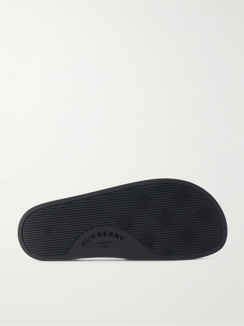 Burberry Checked Canvas Slides Blue outlook