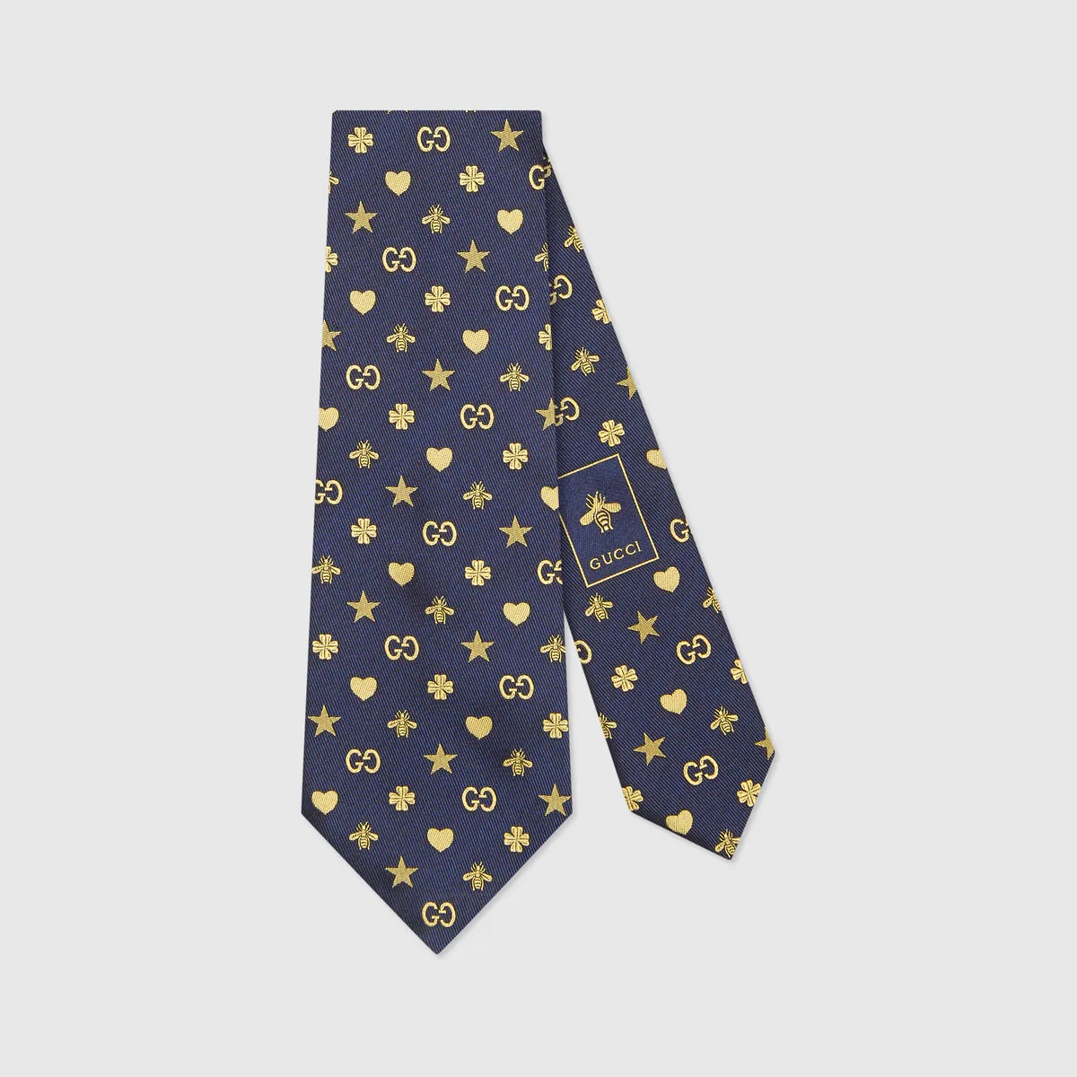 Symbols motif silk tie - 1