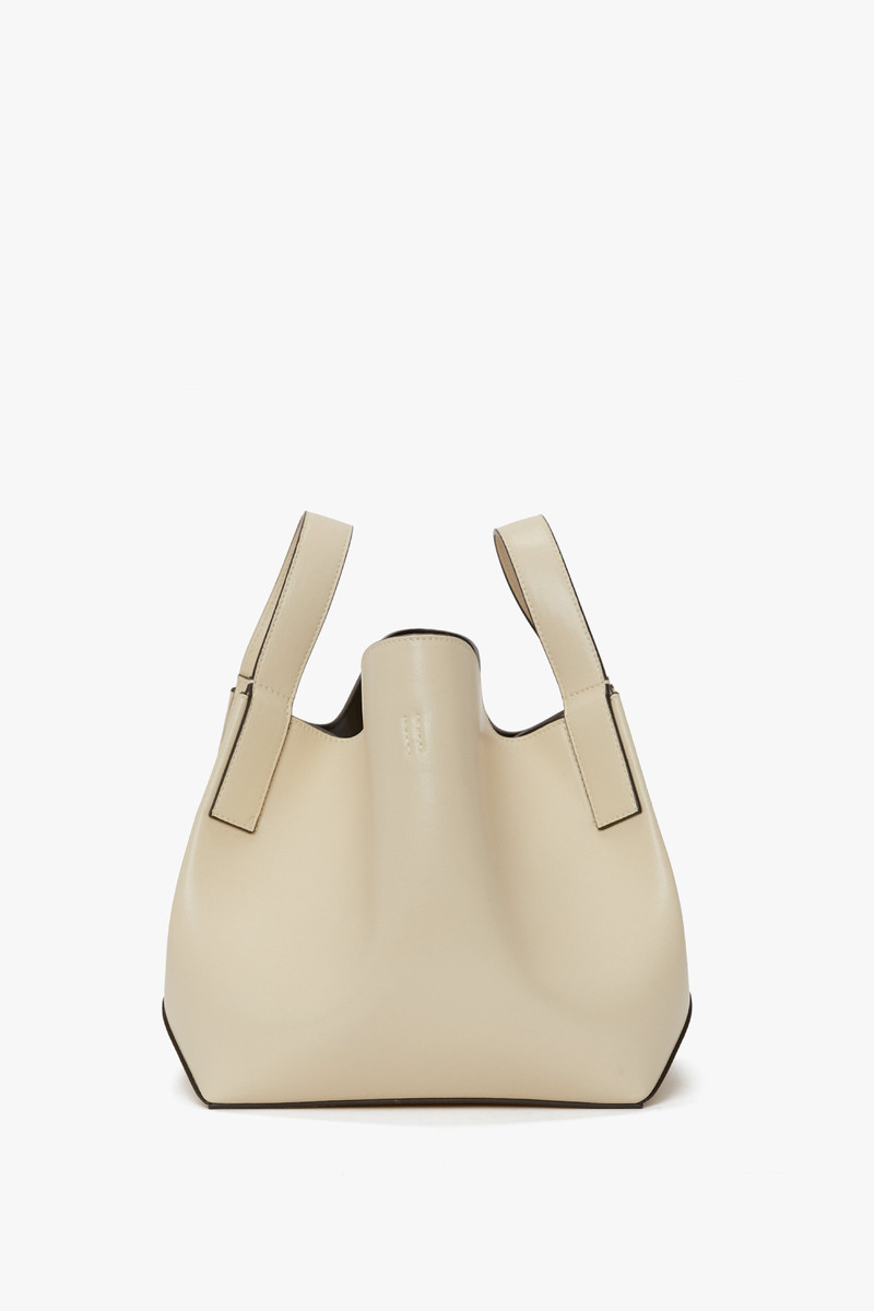 W11 Mini Tote Bag In Ivory Leather 4