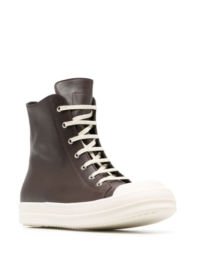 Rick Owens high-top leather sneakers outlook