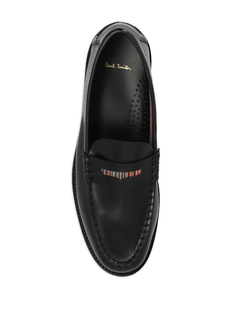 round-toe leather loafers - 4