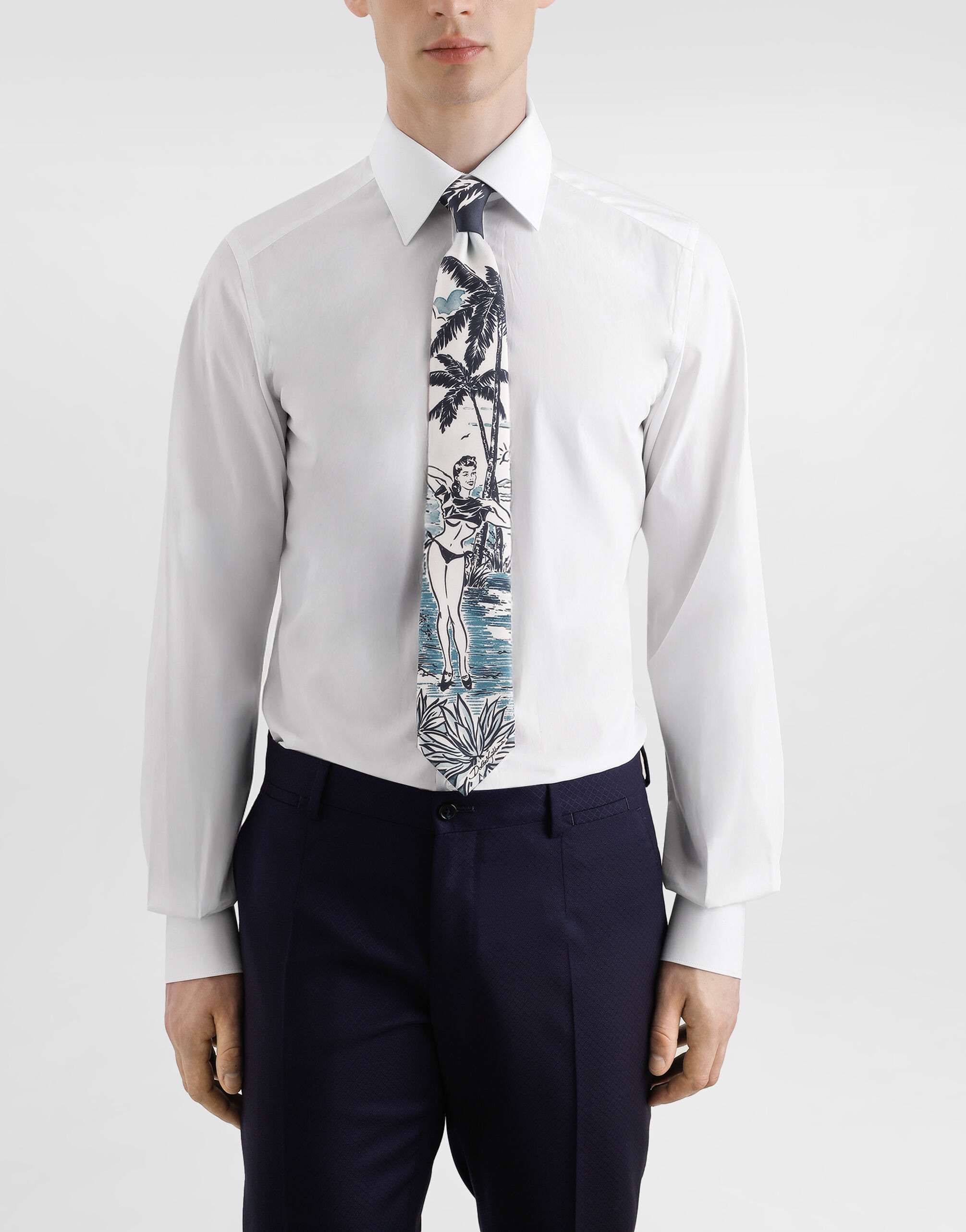 Pin-up print silk tie - 2