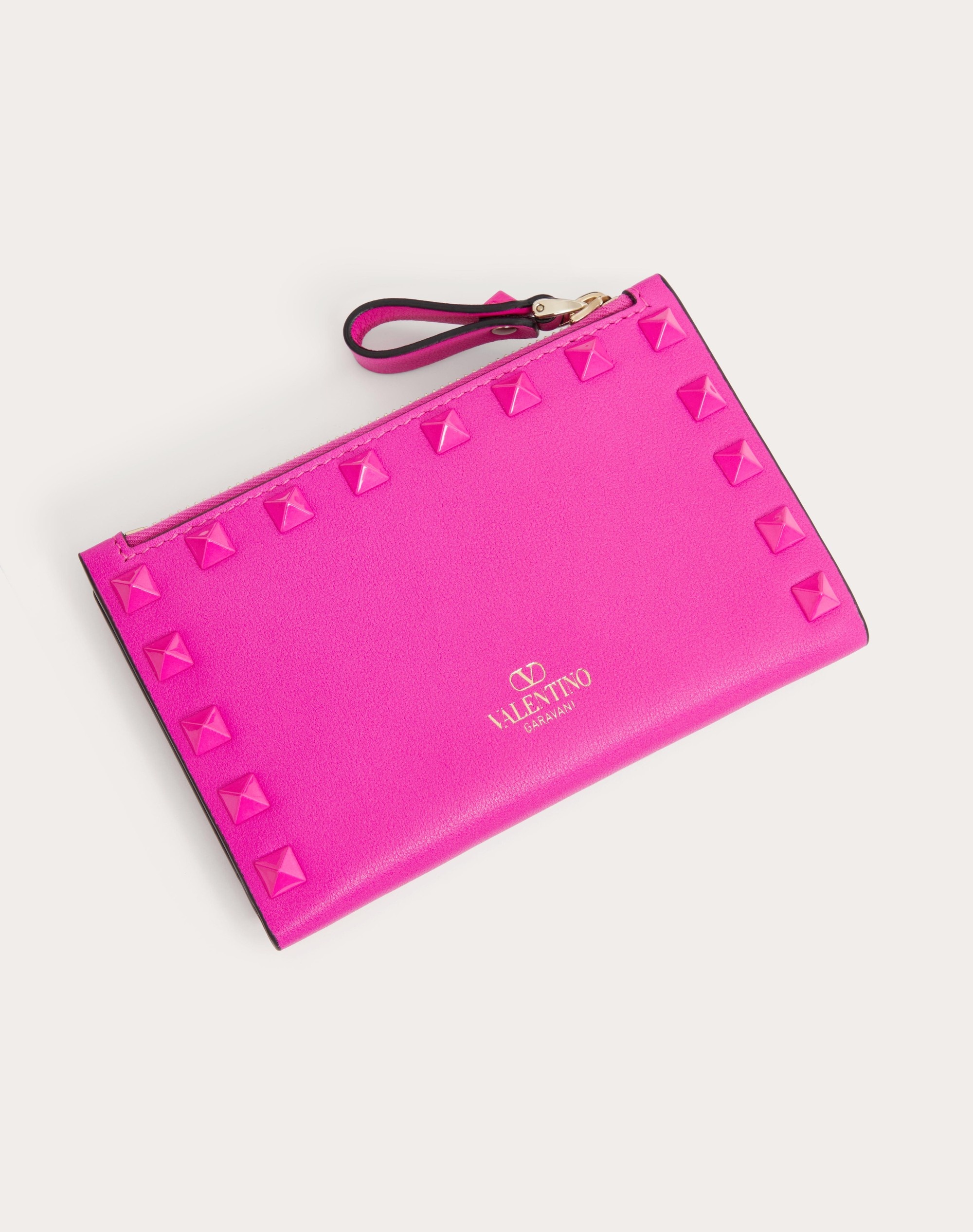 ROCKSTUD CALFSKIN CARDHOLDER WITH ZIP - 3