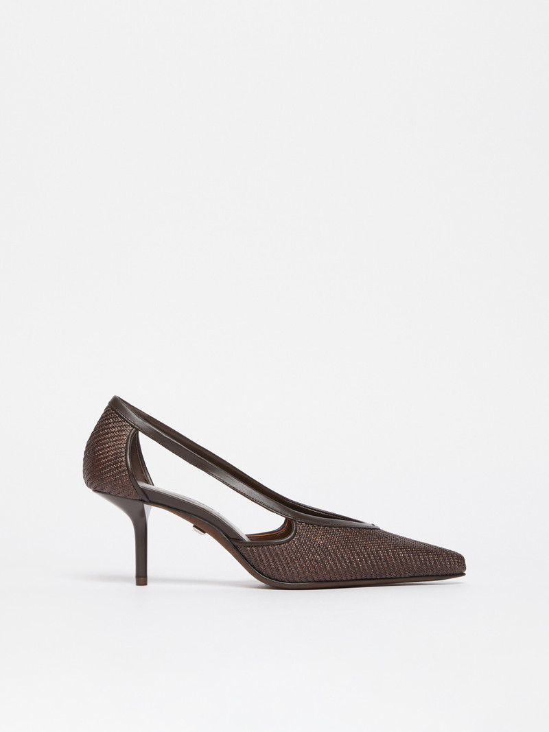 STRAWPUMP Raffia-effect court shoes - 1