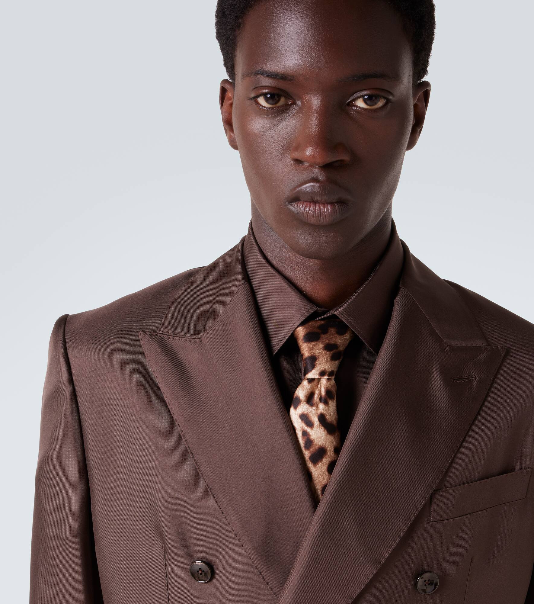 Animal-printed silk twill tie - 3