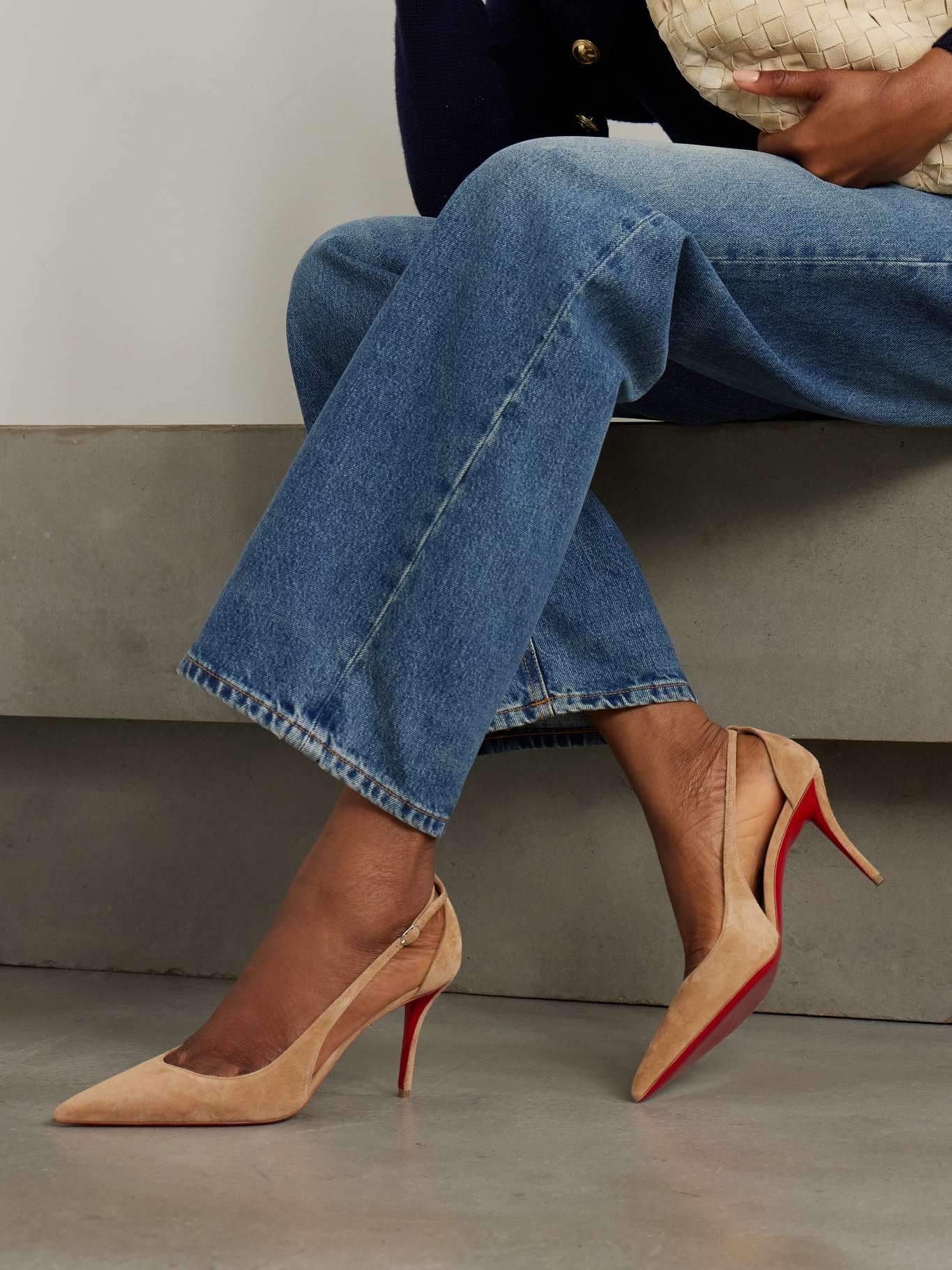 Christian Louboutin Apostrophatoric 80 cutout suede pumps