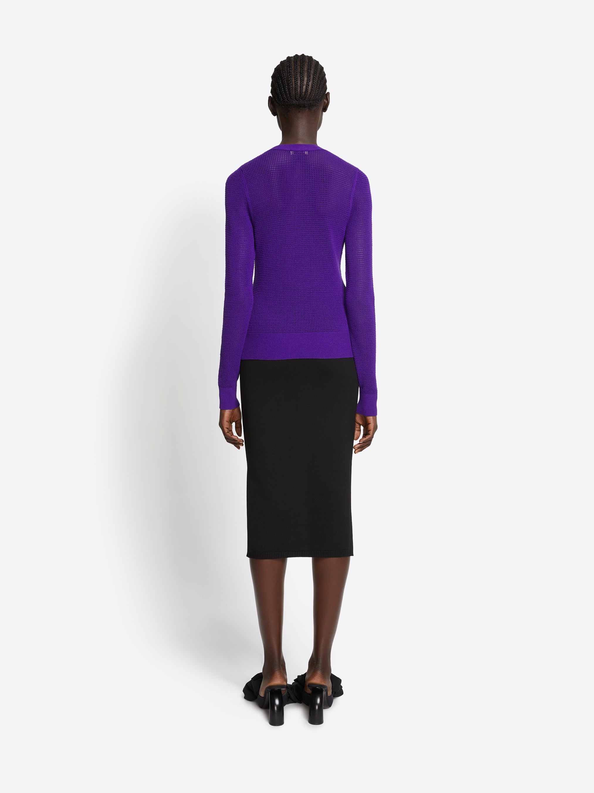 FITTED MESH CARDIGAN - 4