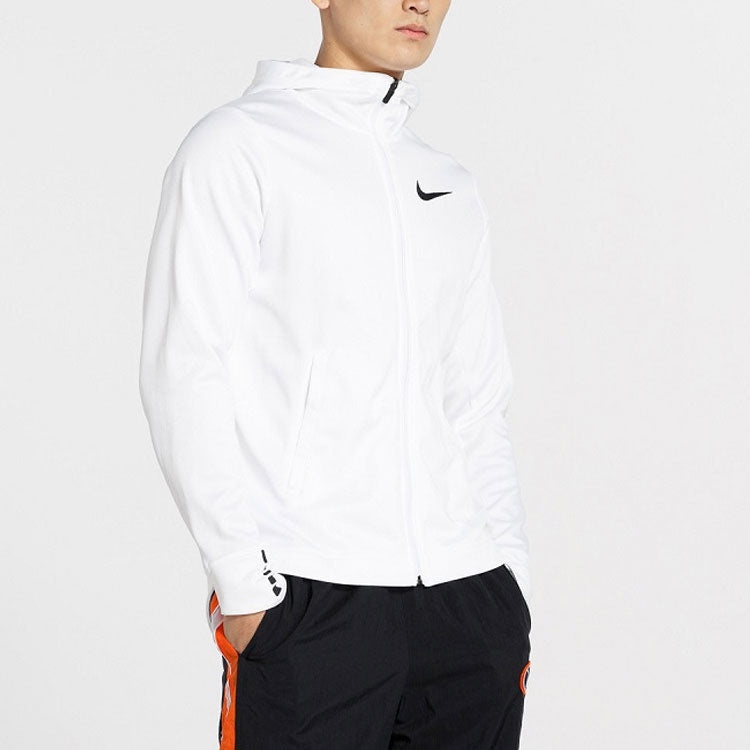 Nike swoosh logo hooded Elite Basketball Training Jacket White AQ9714-100 - 2