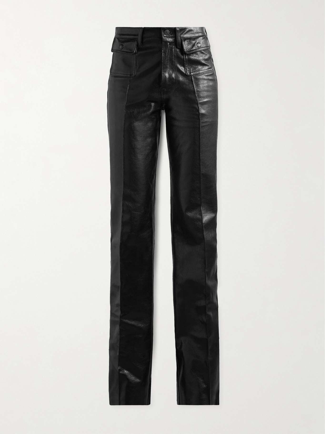 【関税&送料込】Tom Ford Grain Lux Goat Leather Pants With P TOM FORD Paneled leather straight-leg pants | netaporter