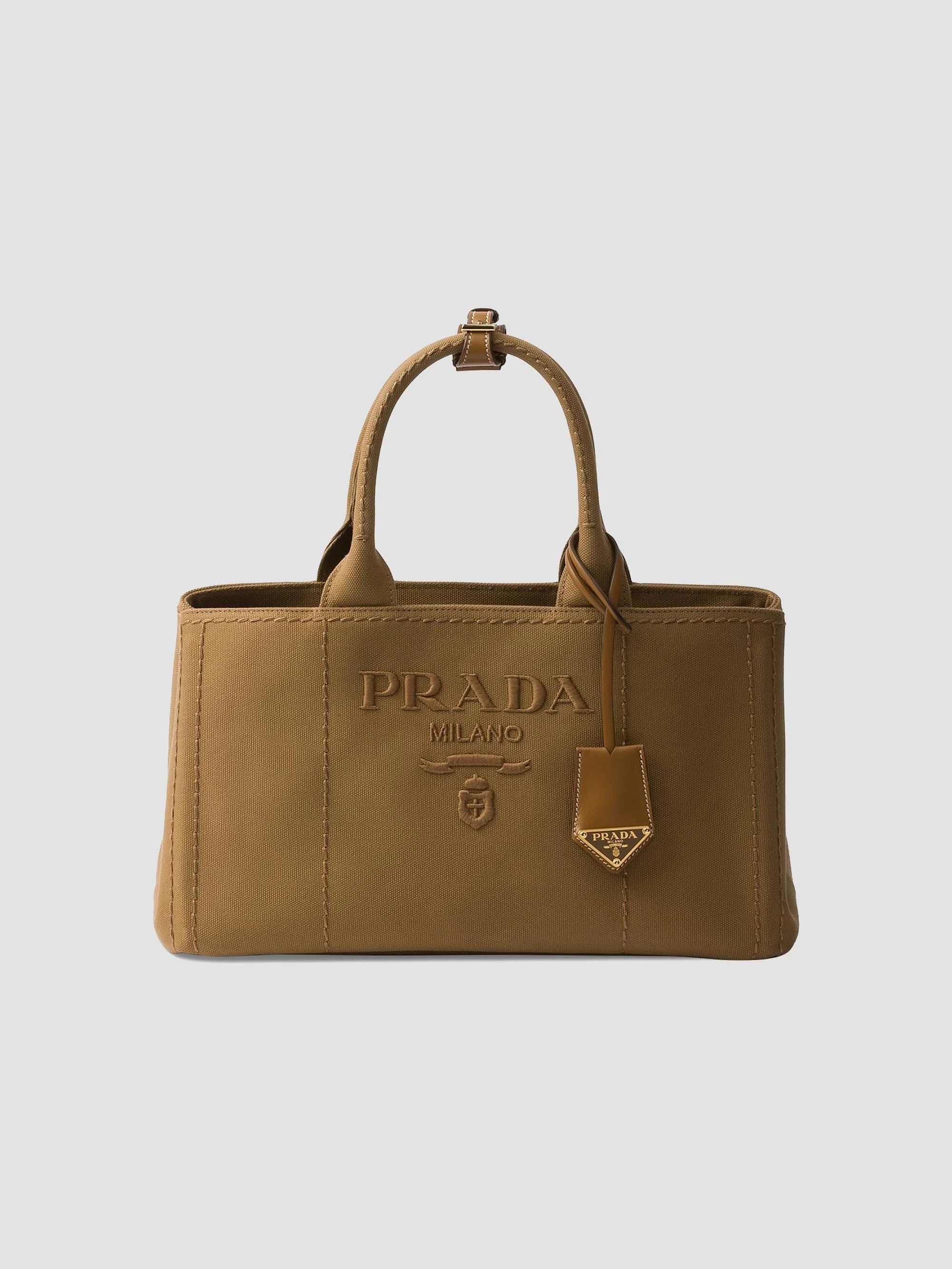 Women's Jardiniere Large Cotton Canvas Top Handle Bag - Brown - 1