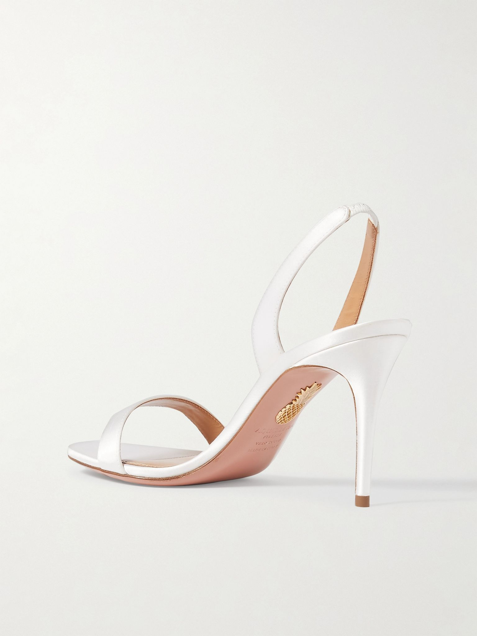 So Nude 85 satin slingback sandals White - 3