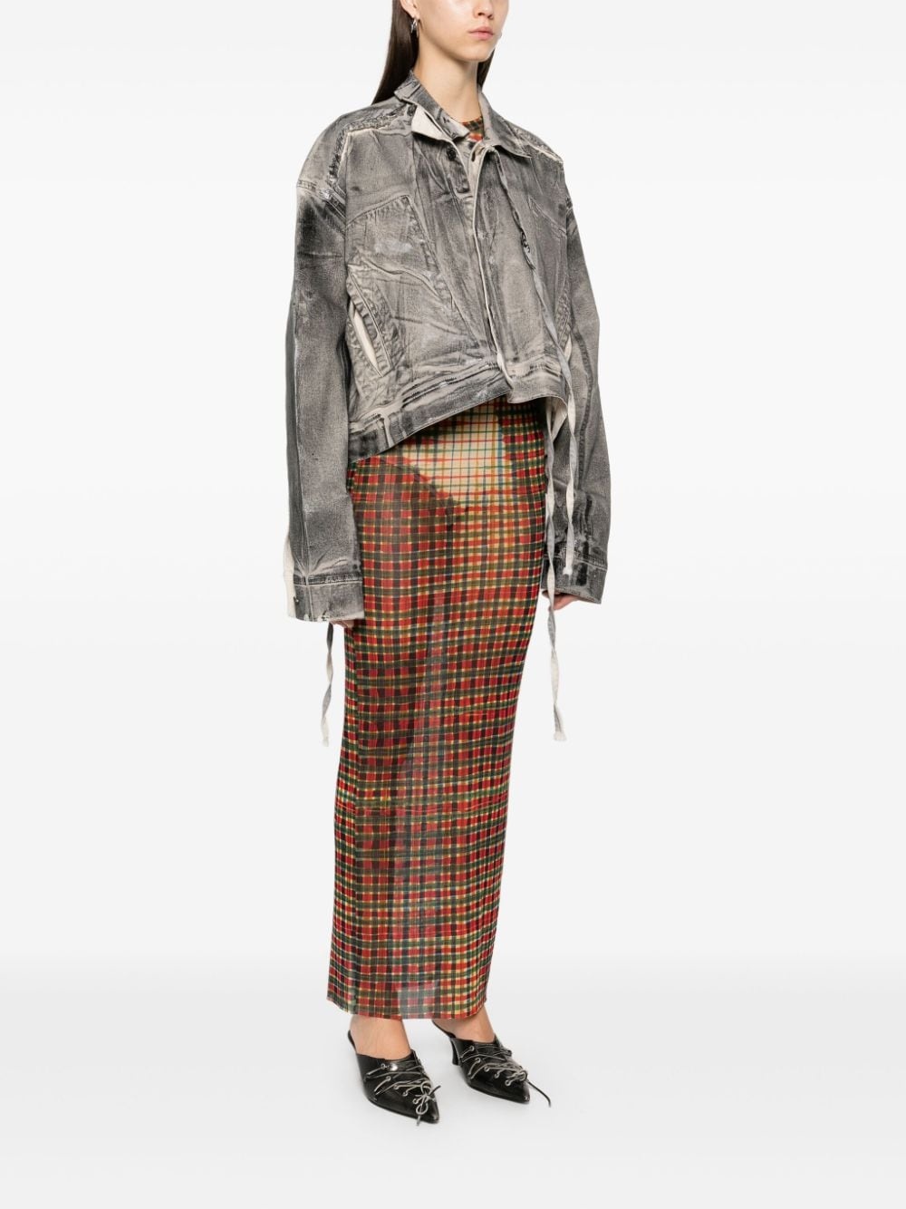 layered denim jacket - 3