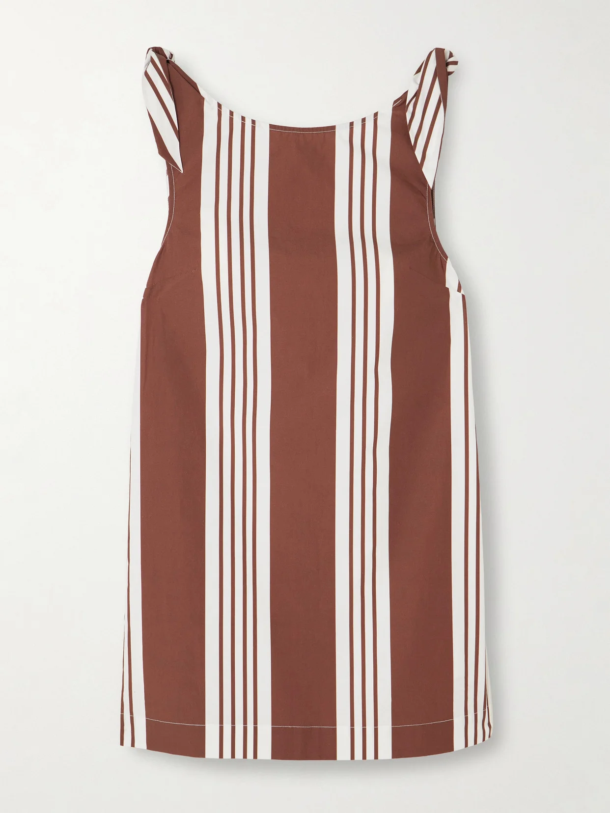 Rosie Tie-detailed Striped Cotton Mini Dress - 1