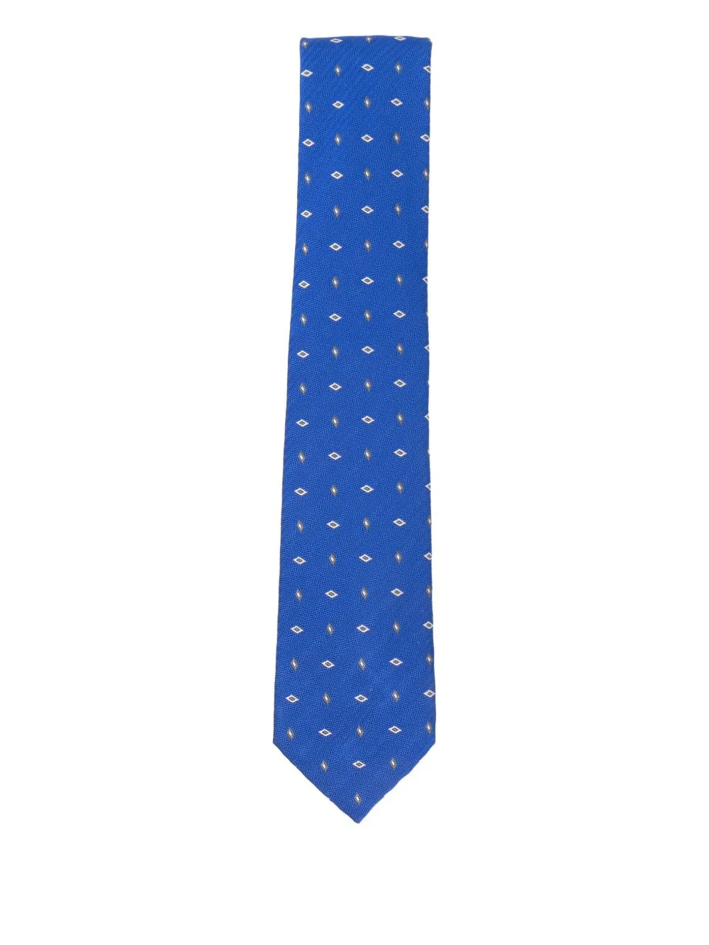 diamond-pattern silk tie - 1