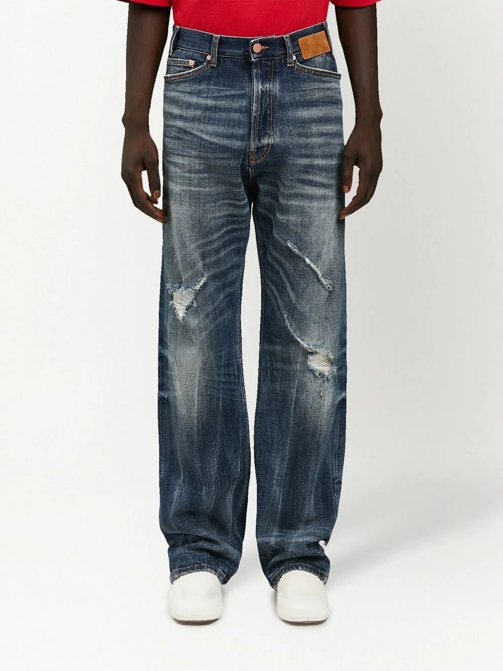 distressed-effect denim jeans - 6