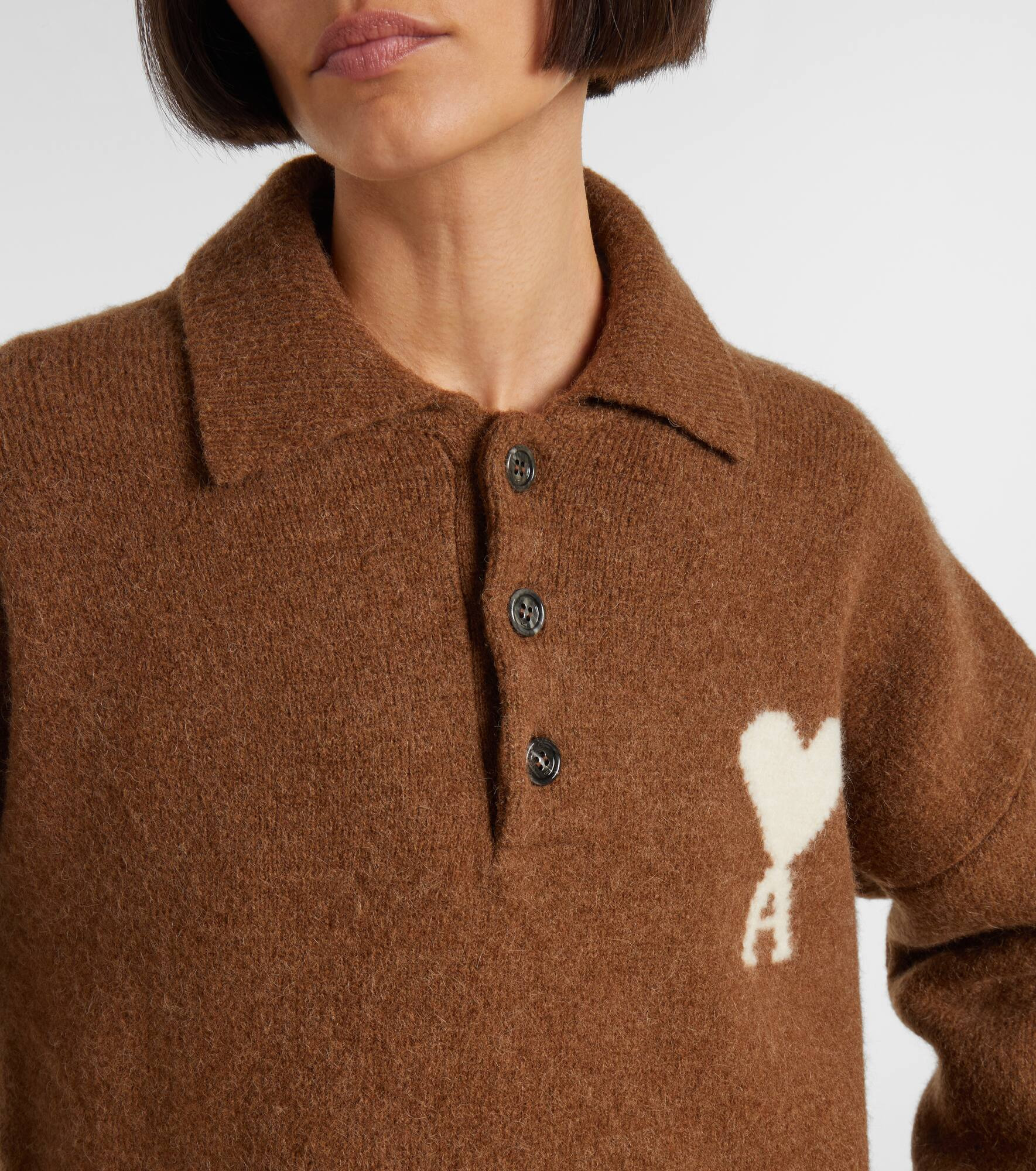 Alpaca and wool-blend polo sweater - 4