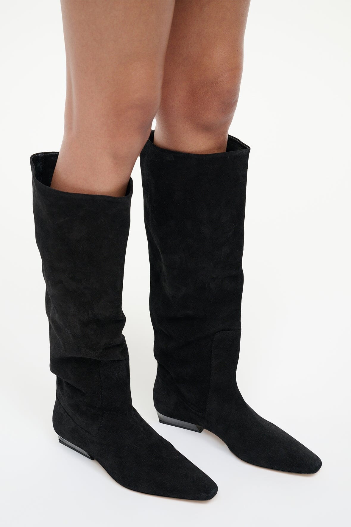 STAUD WALLY FLAT BOOT BLACK SUEDE - 8