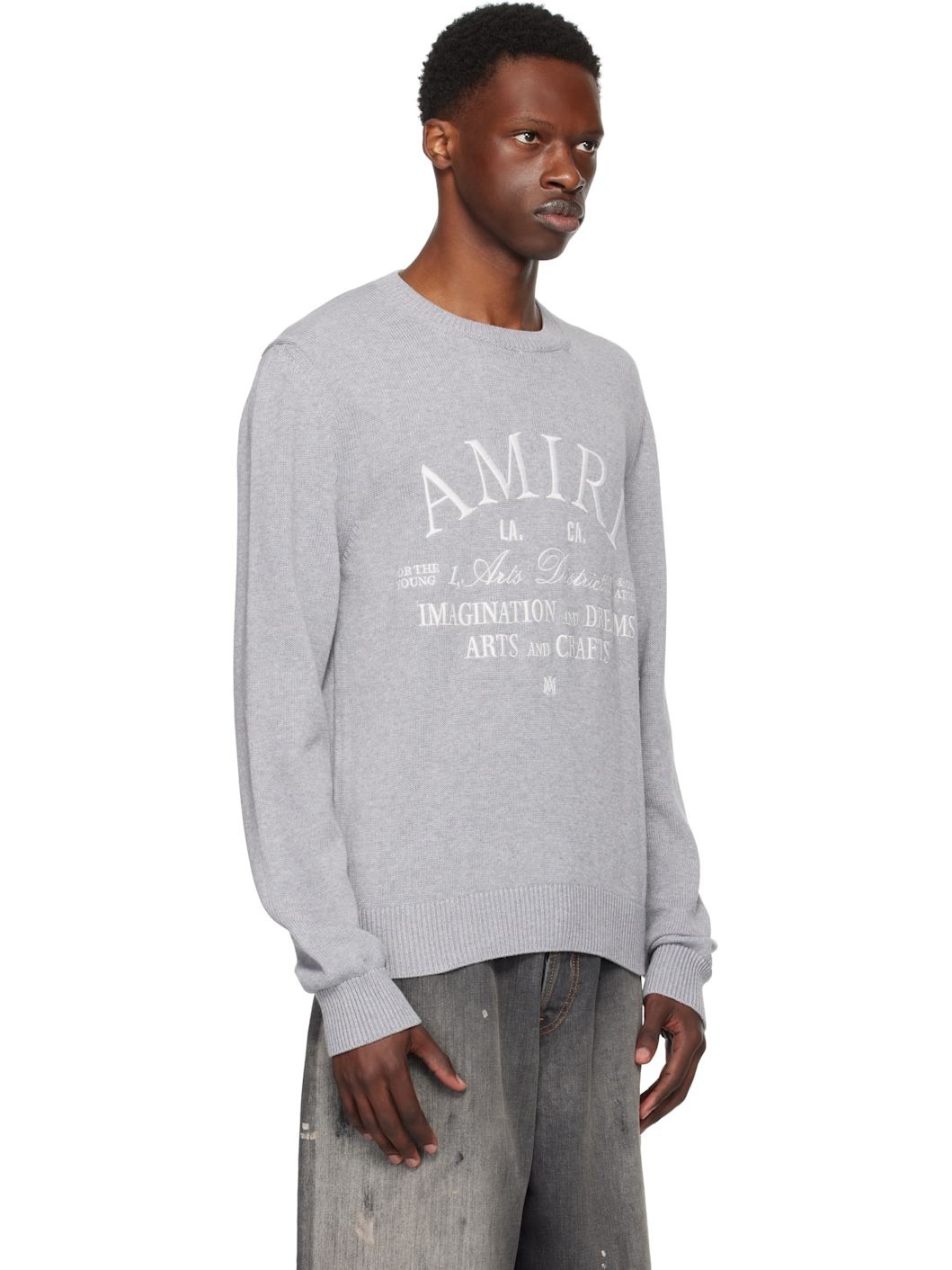 Gray 'AMIRI Arts District' Crew Sweater - 2