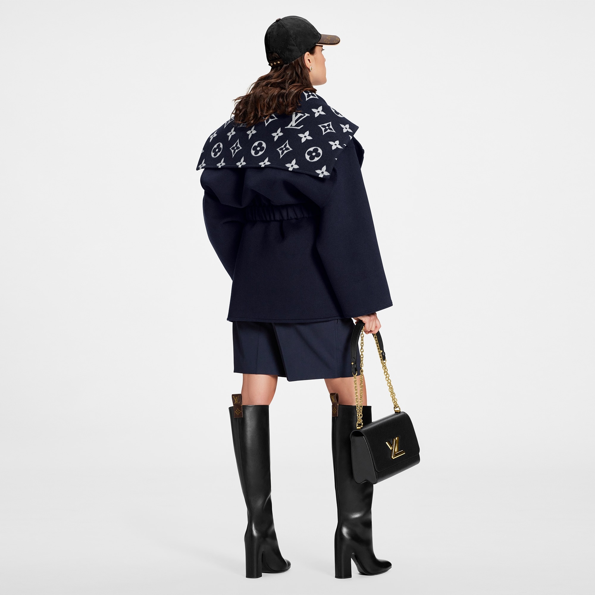 Flap Pocket Hooded Wrap Coat - 3