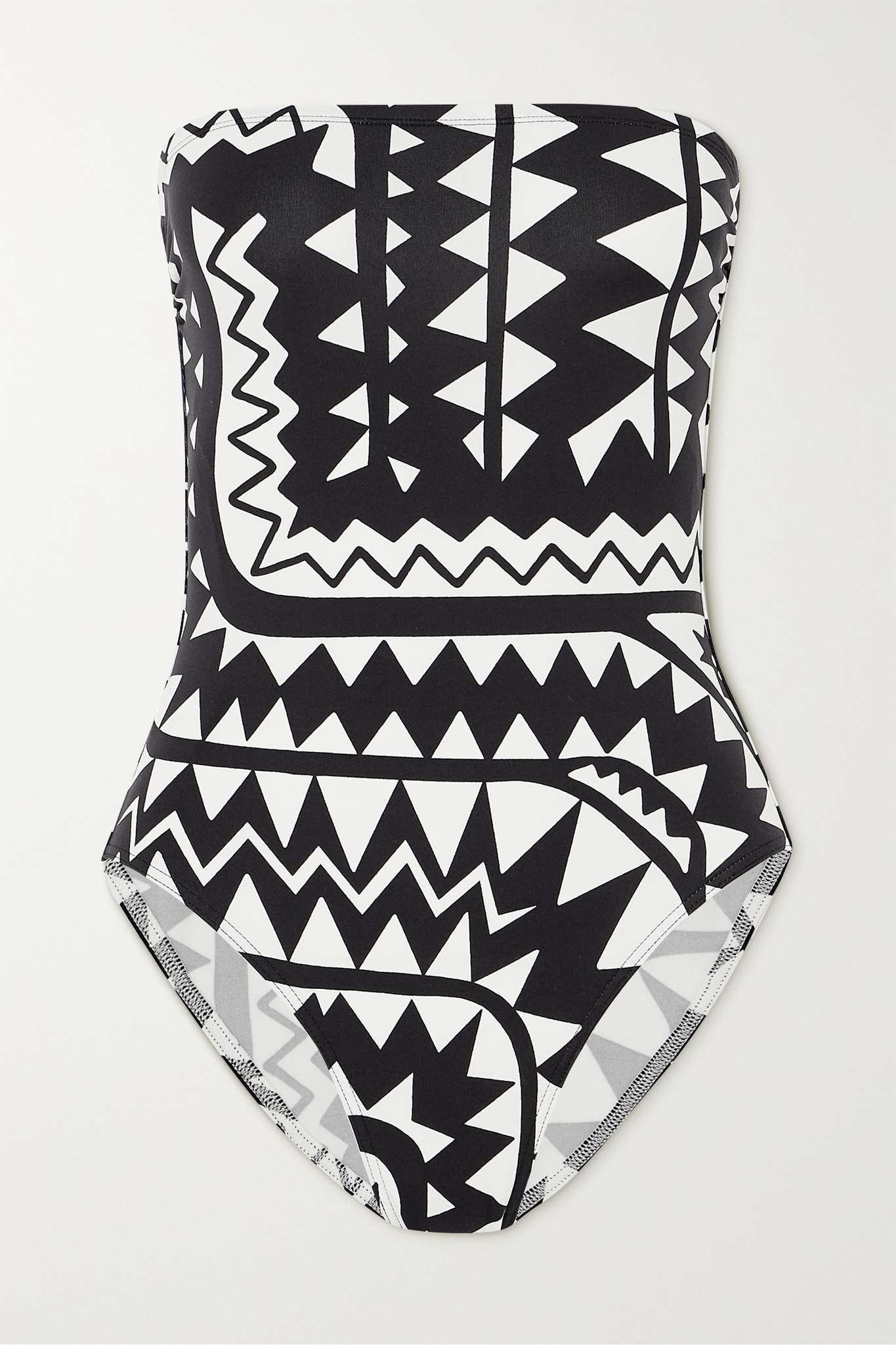 Totem printed strapless swimsuit - 1