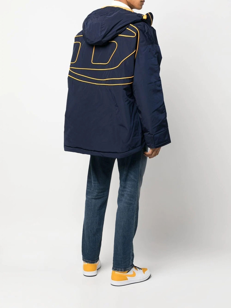 Diesel hooded logo-print jacket outlook