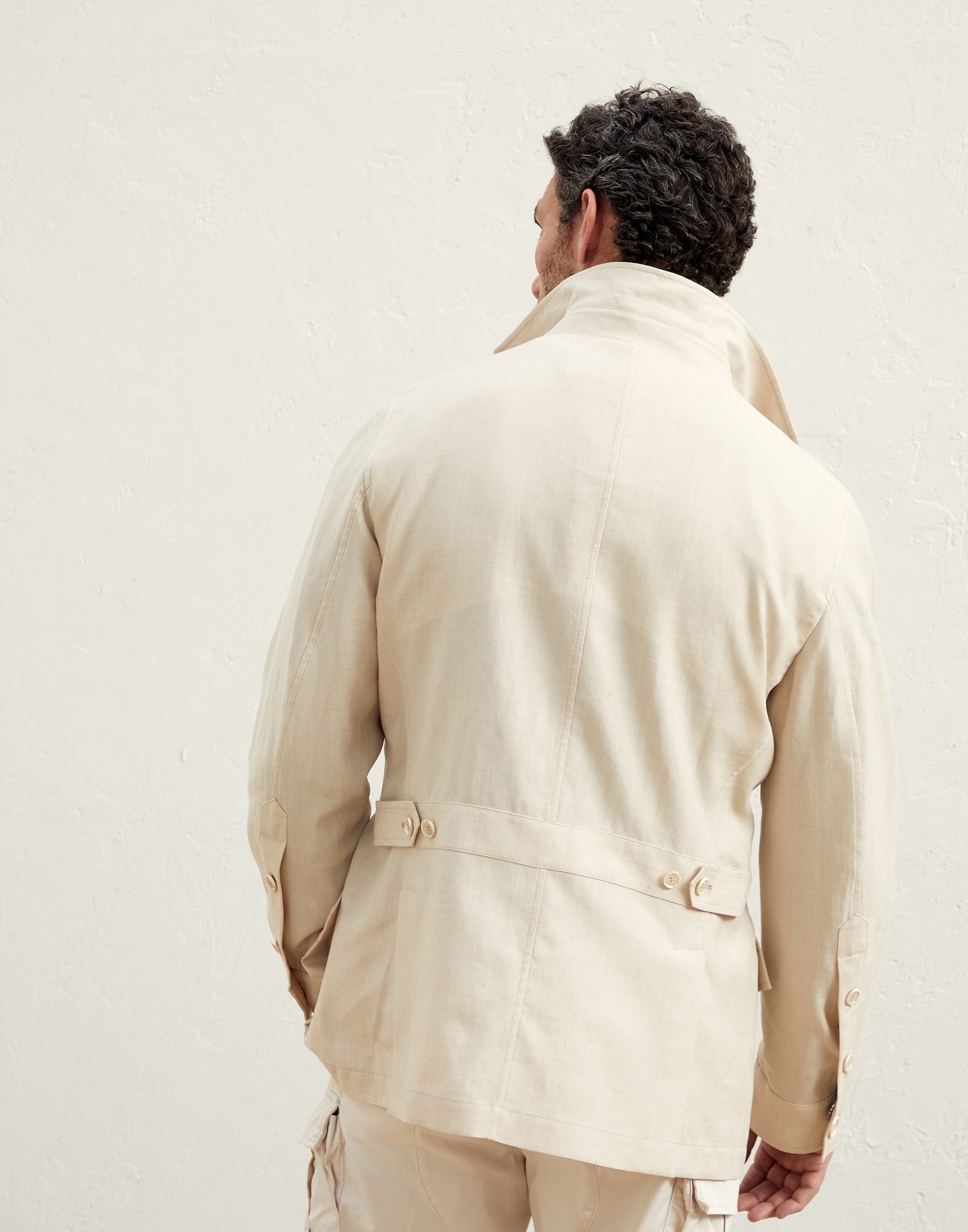 Linen and wool fresco safari jacket - 2