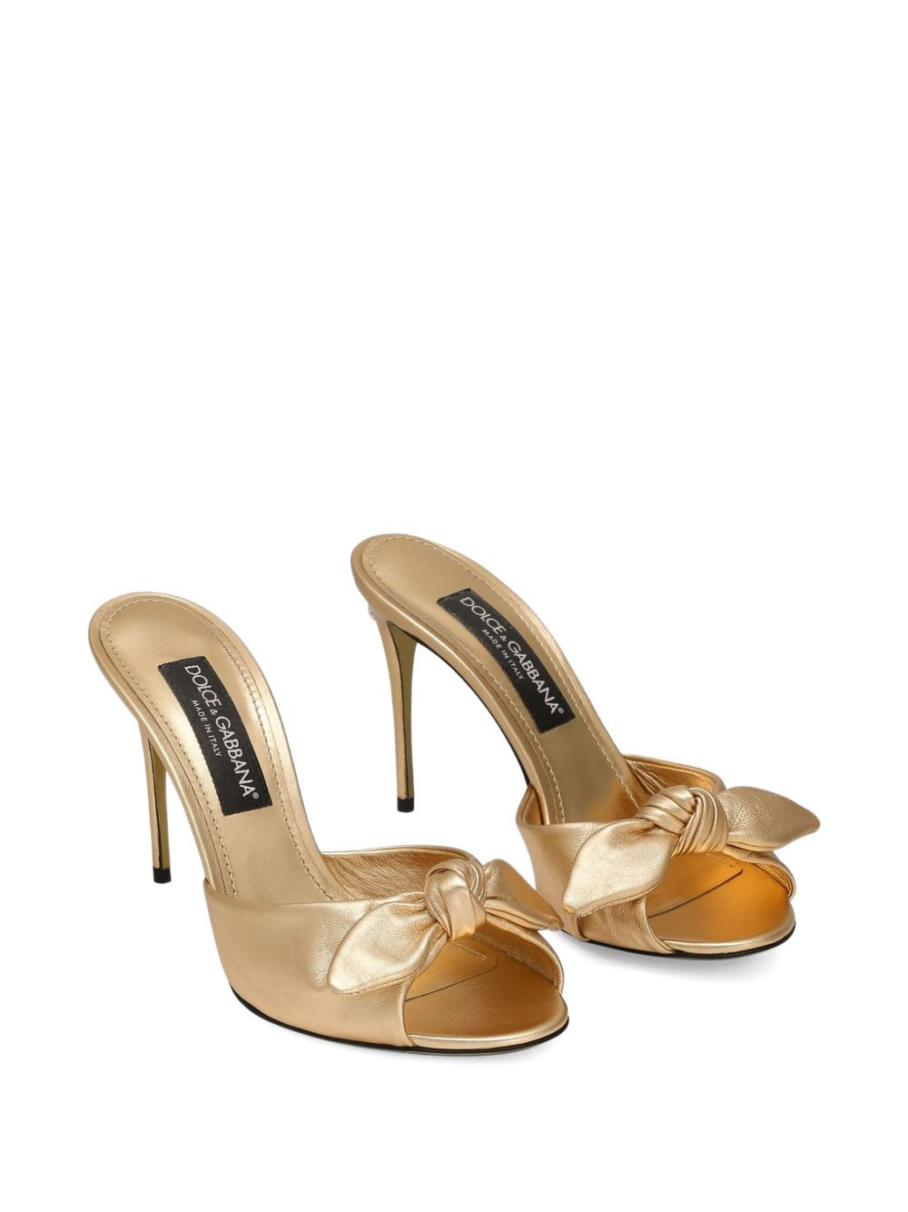 90mm knotted leather heeled sandals - 3