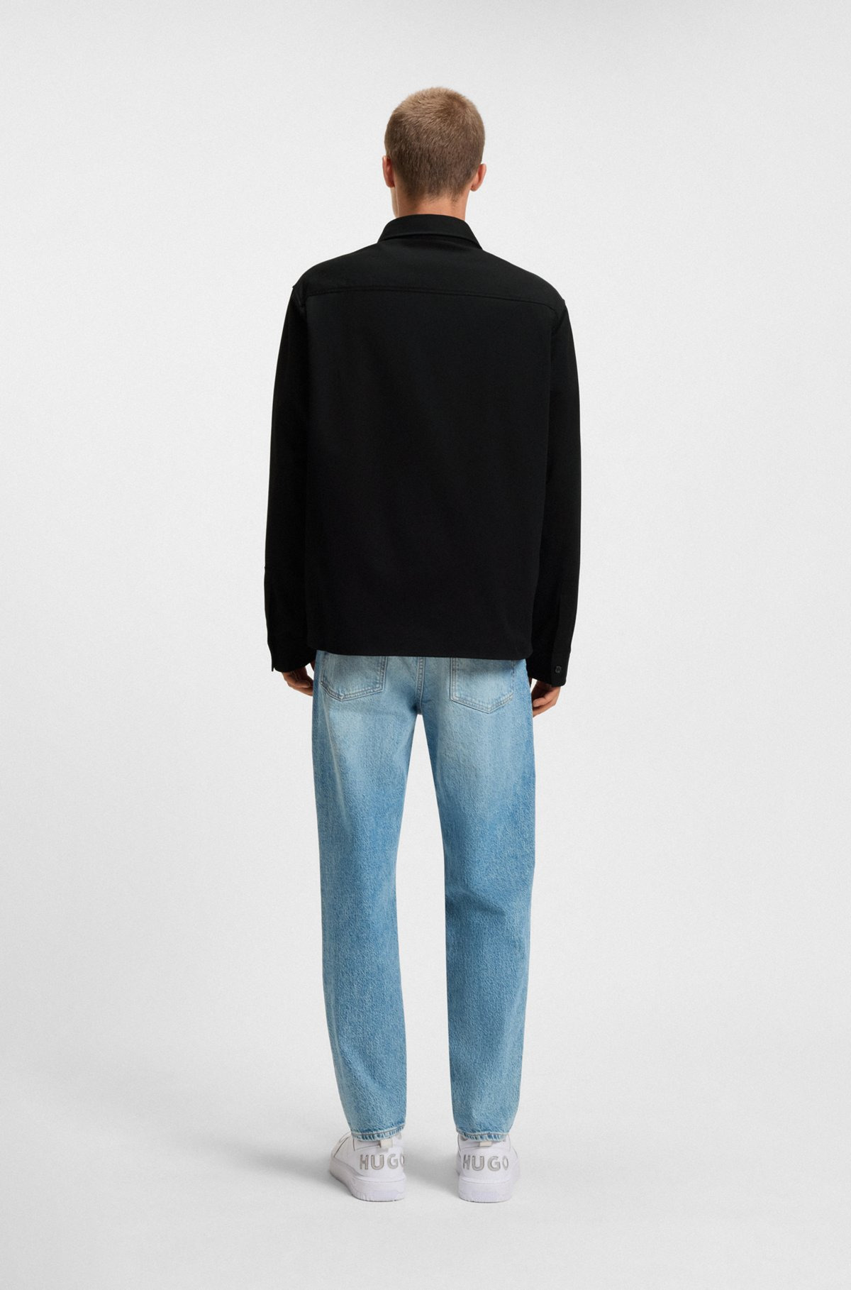 COTTON-TWILL SHIRT WITH LOGO LABEL - 5