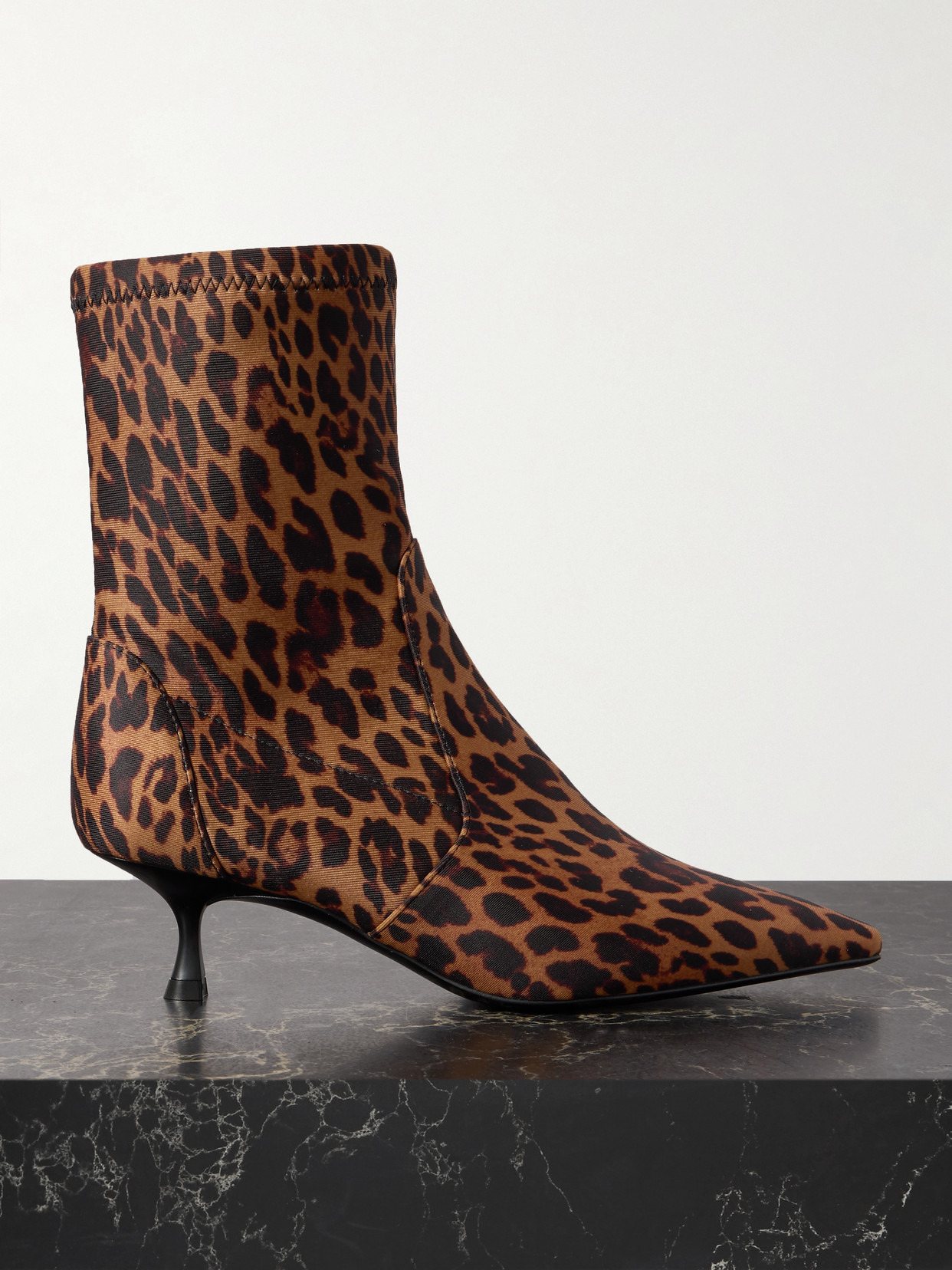 Naomi Leopard-print Scuba Ankle Boots - 1