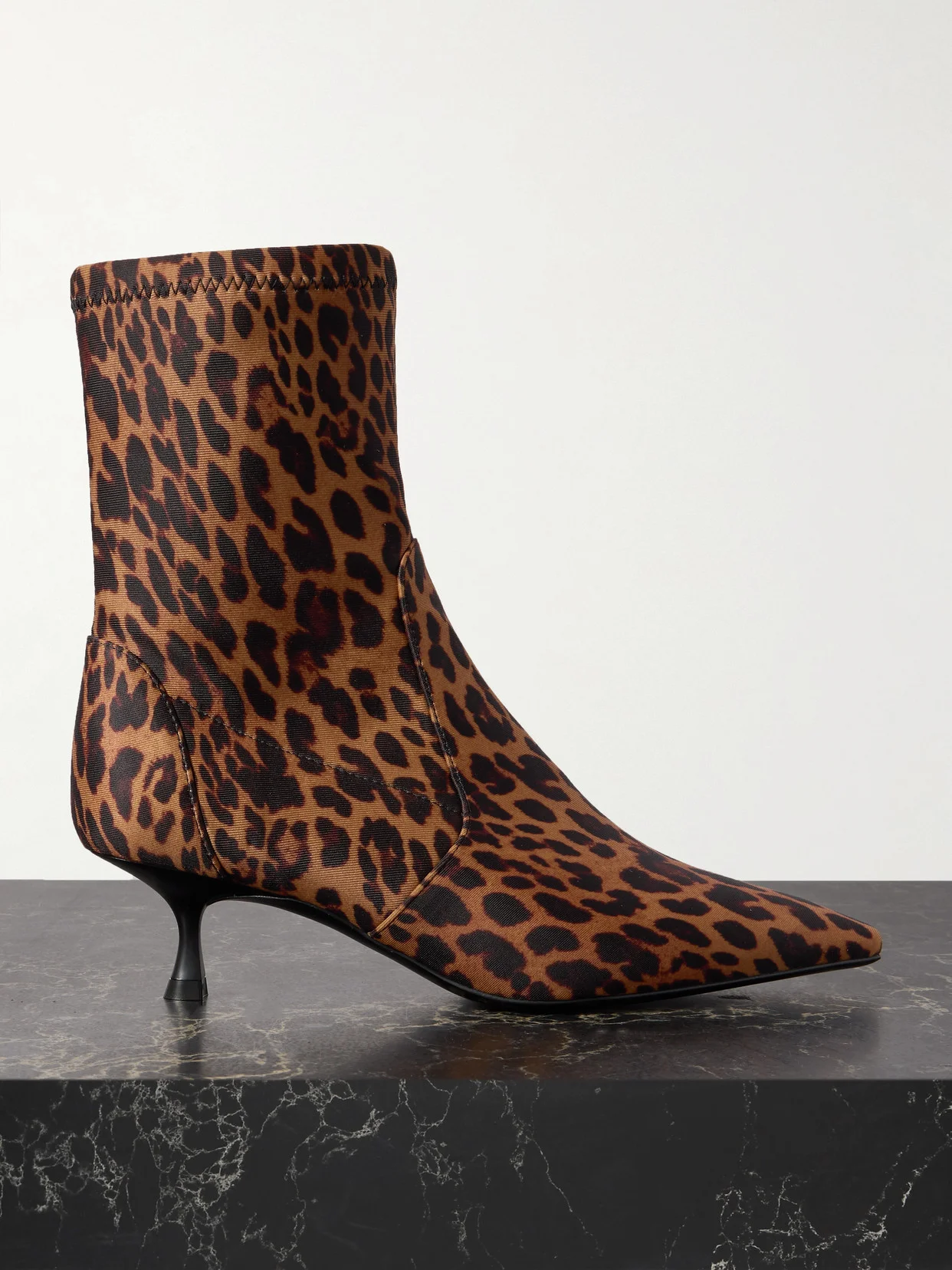 Naomi Leopard-print Scuba Ankle Boots - 1