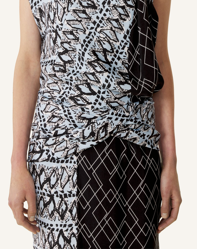 PRINTED SILK PATCHWORK DRESS 5