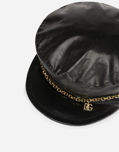 Dolce & Gabbana Baker boy hat with DG logo chain outlook