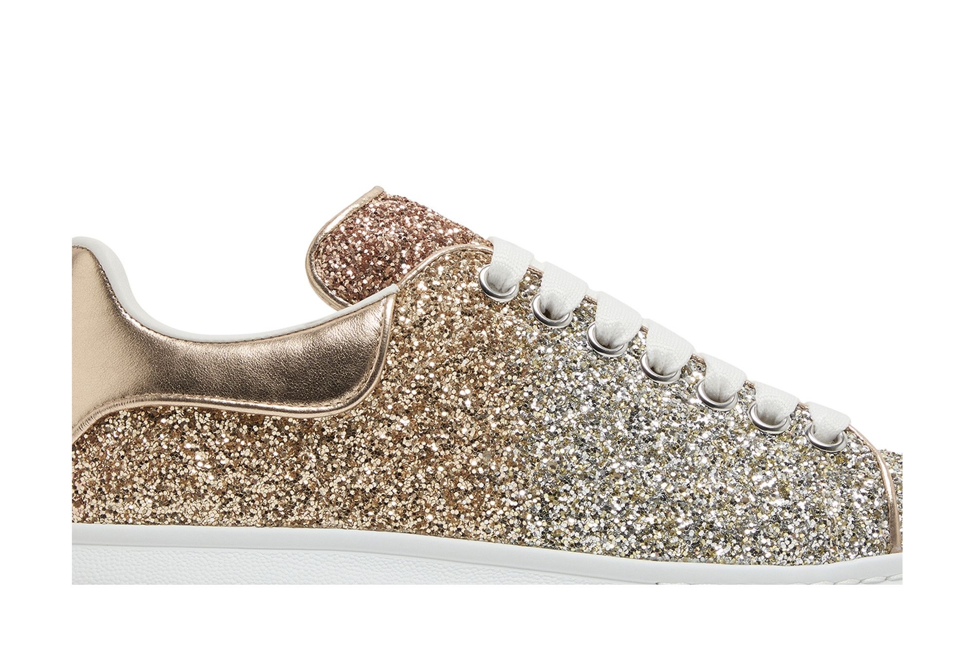 Alexander McQueen Wmns Oversized Sneaker 'Rose Gold Glitter' - 2