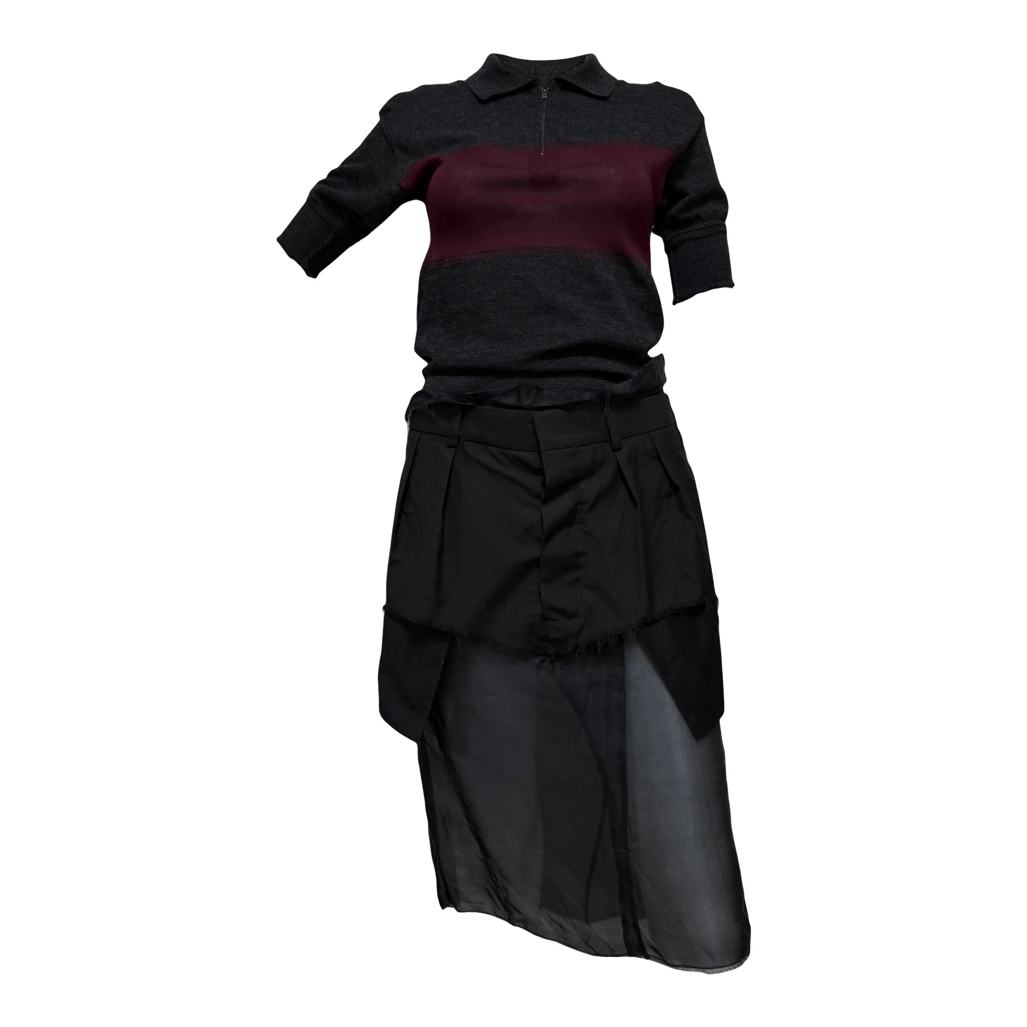 MAISON MARGIELA Fall 2024 Sheer Layered Knit Dress - 1