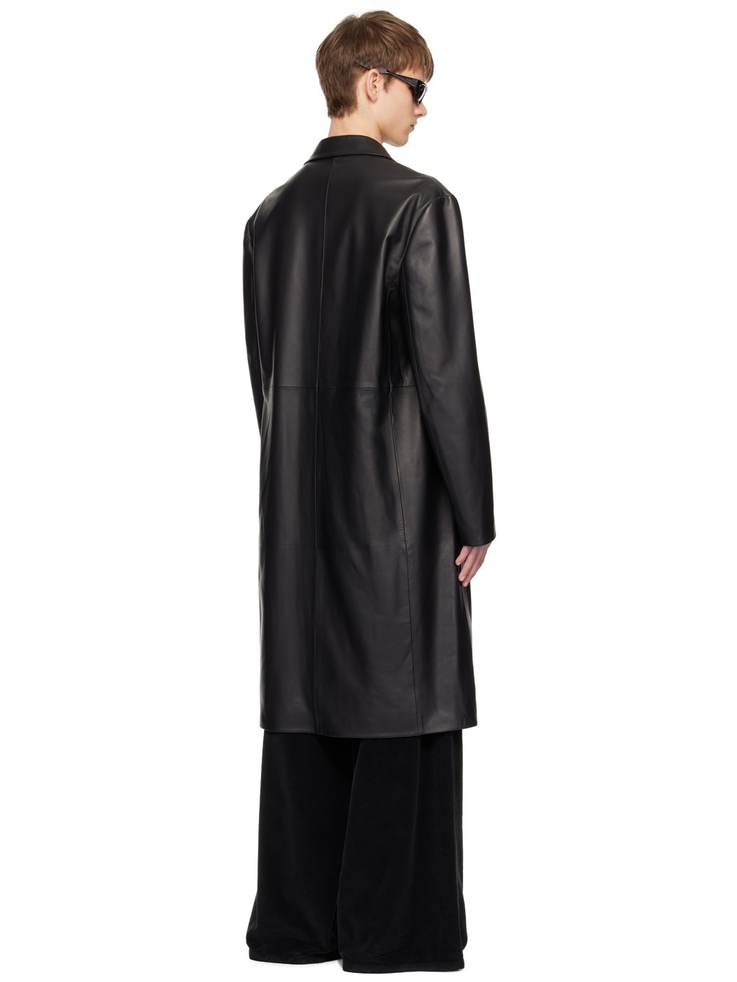 Black Babil Leather Coat - 3