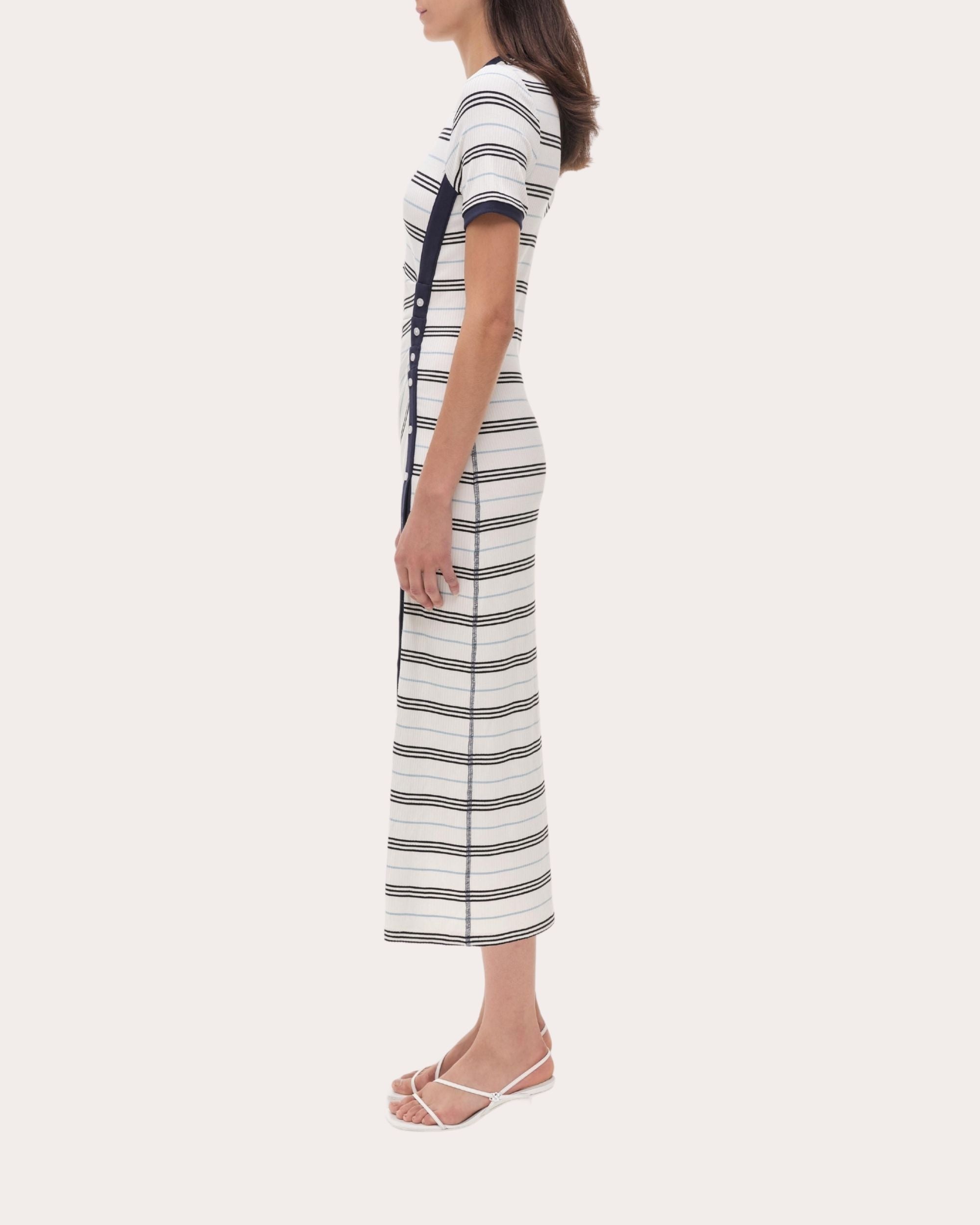 Shanna Stripe Knit Ruched Midi Dress - 3