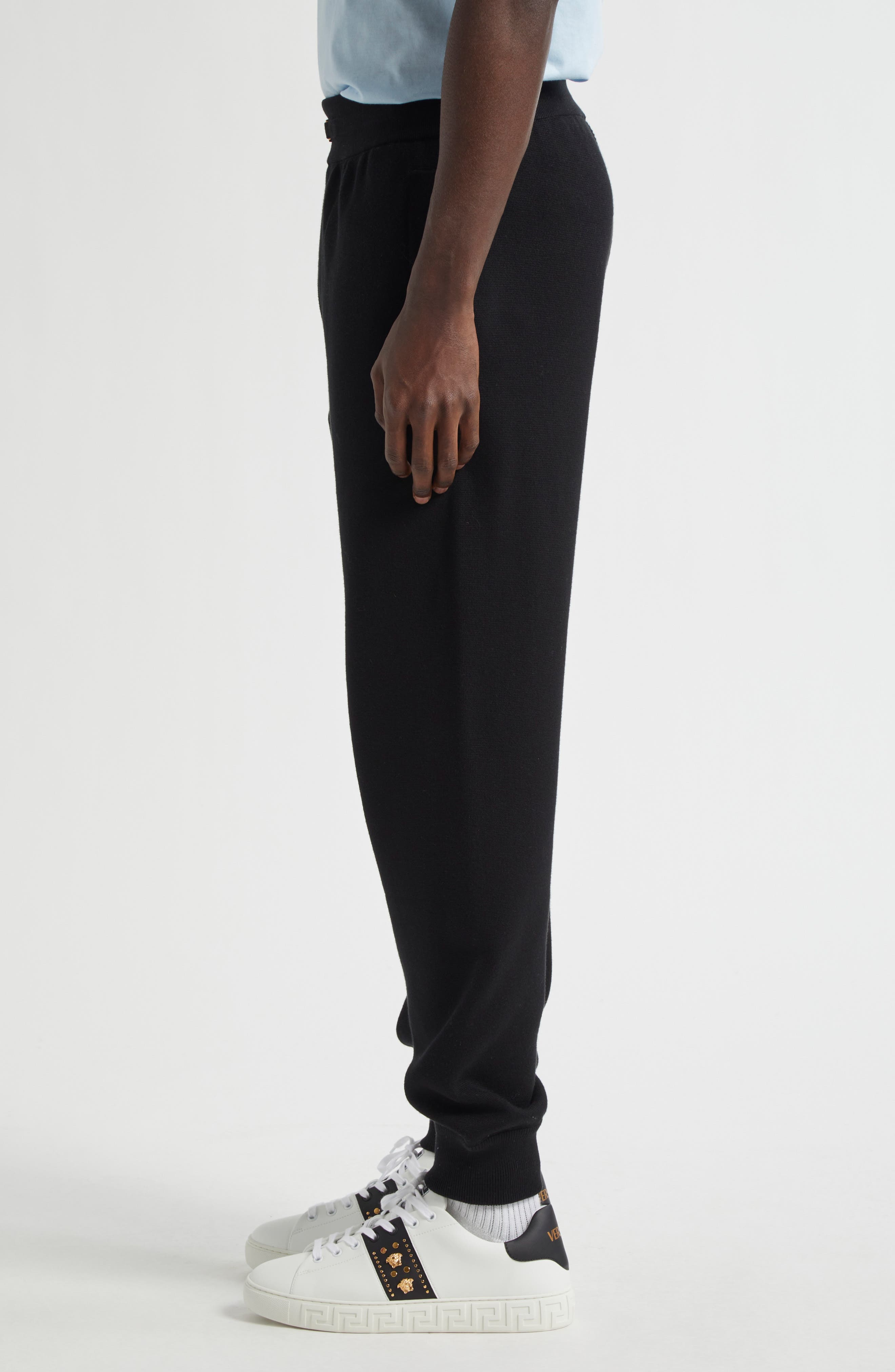 Versace Medusa Biggie Cotton & Cashmere Joggers in Black at Nordstrom - 4