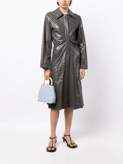LOW CLASSIC ruched faux-leather shirt dress outlook