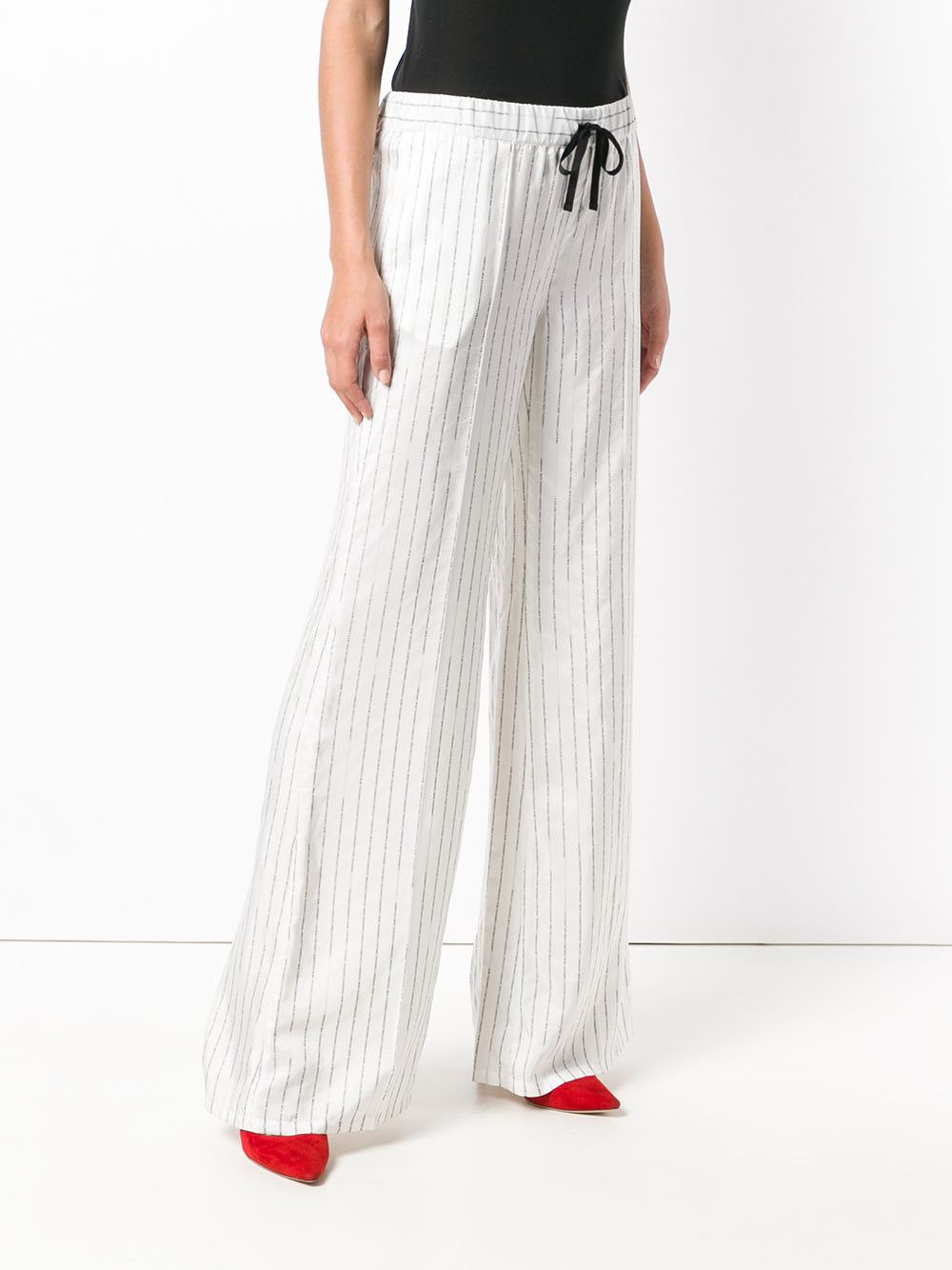 logo stripe palazzo trousers - 3