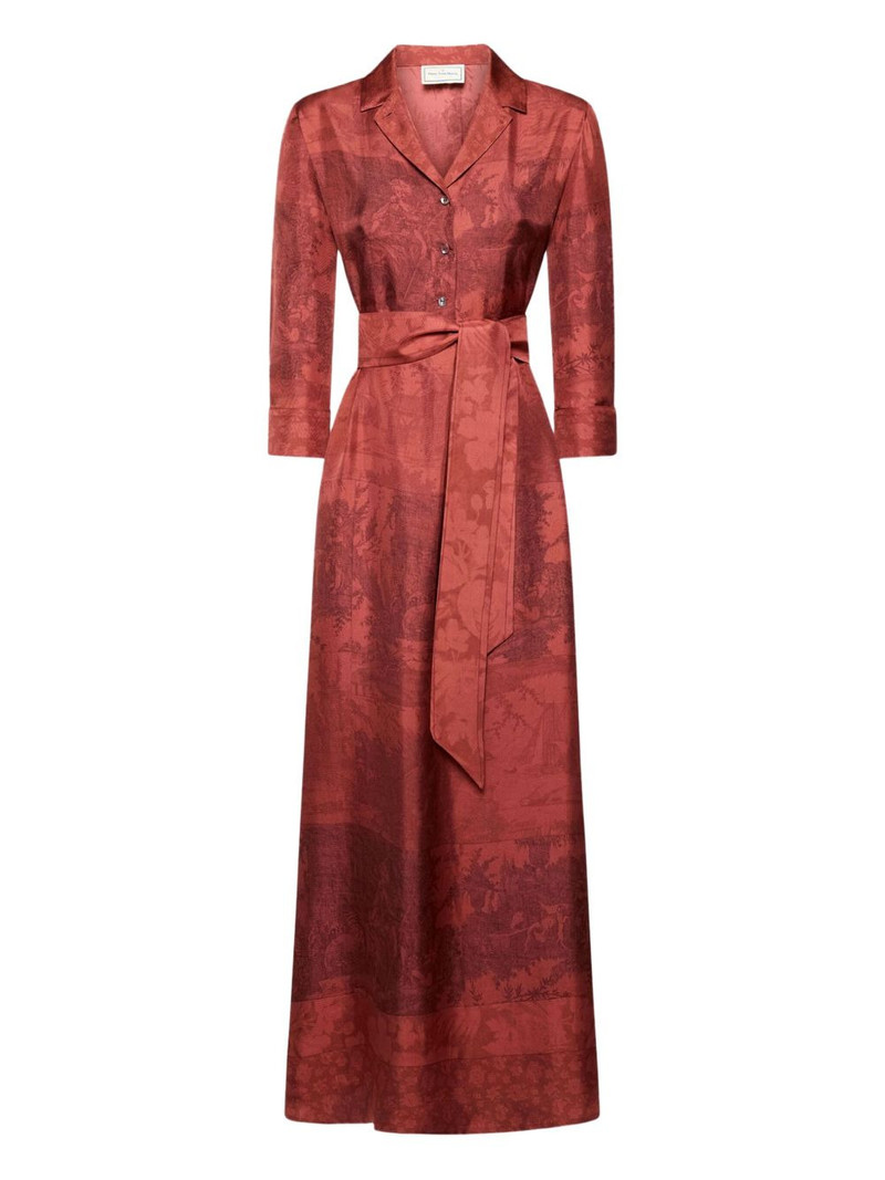 printed belted dress 1