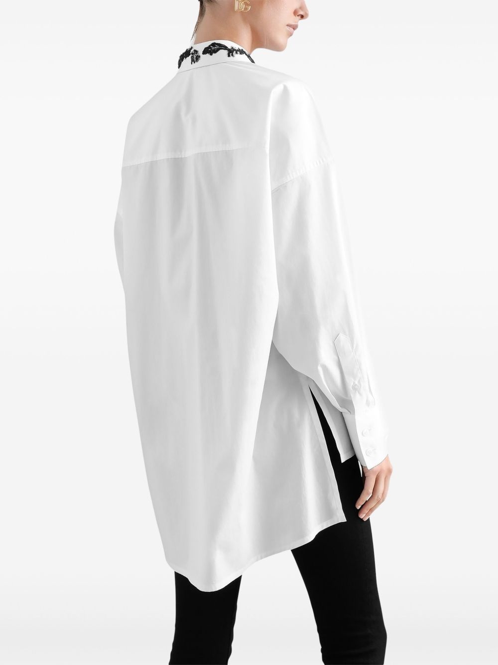 floral-appliqué shirt - 4