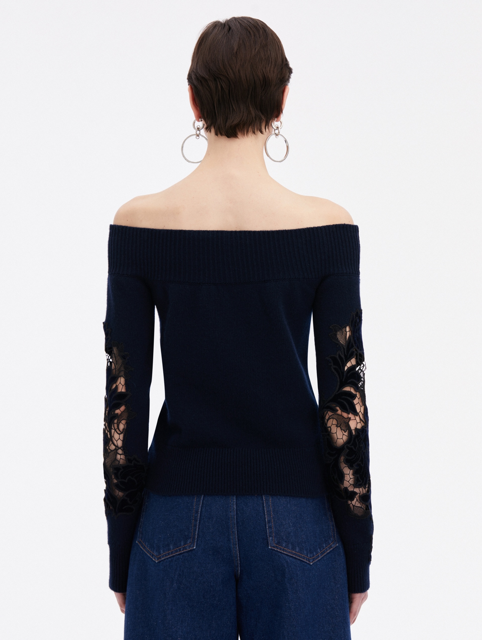 PEONY VELVET GUIPURE PULLOVER - 3
